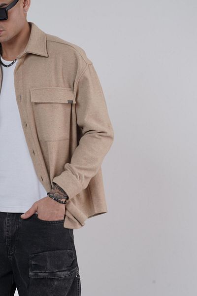 king brich Ανδρικό πουκάμισο Oversize με κέντημα στην πλάτη