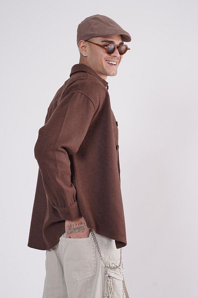 king brich Ανδρικό πουκάμισο Oversize με κέντημα στην πλάτη