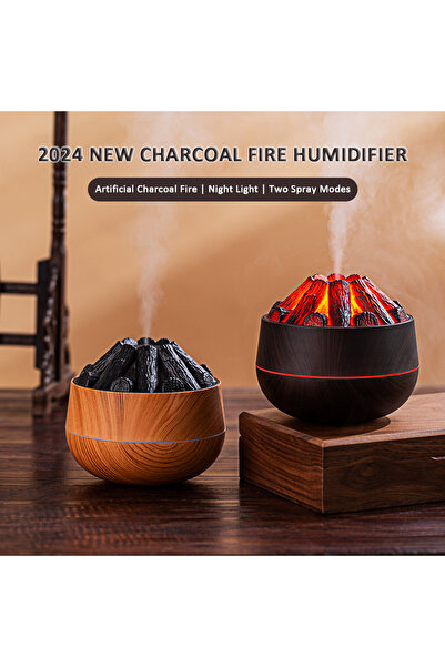 HEPBİMODA 300ML Yapay Kömür Ateş Hava Nemlendirici Aroma Difüzörü Sis Spreyi ...