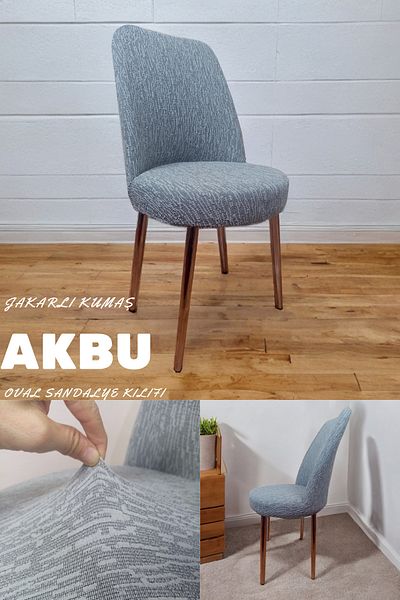 AKBU Κάλυμμα καρέκλας από ύφασμα Jacquard, Οβάλ θήκη καρέκλας, μοτίβο ράβδου (1 ΤΕΜ)