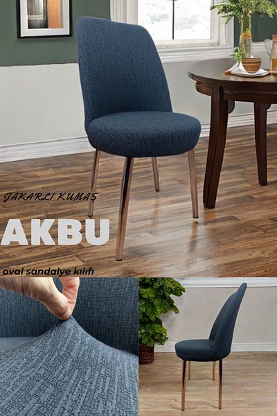 AKBU Κάλυμμα καρέκλας από ύφασμα Jacquard, Οβάλ θήκη καρέκλας, μοτίβο ράβδου (1 ΤΕΜ)