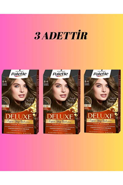 Palette Deluxe 6-4 Kaşmir Kumral Saç Boyası X3