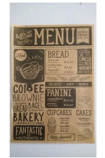 Rosemor Vintage 50's Patterned Paper - for Serving Newspaper, Oil, Kitchen