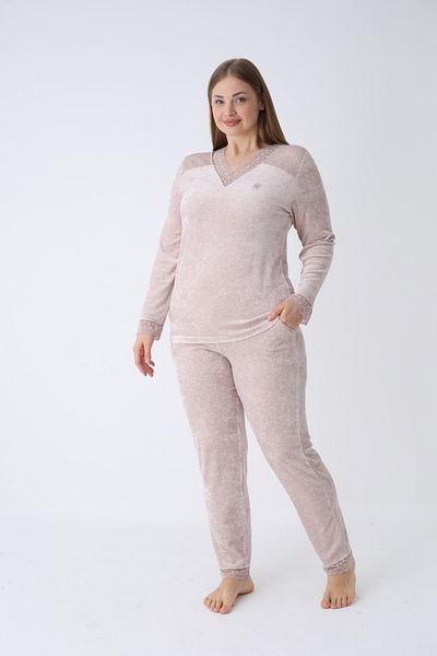 Cotpark 30398-B ΣΕΤ ΠΙΤΖΑΜΑ MODAL VELVET LACE ΜΕΓΑΛΟ ΜΕΓΕΘΟΣ