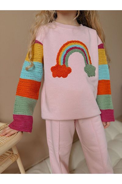 Jolly Kids Girl's Colorful Lace Detailed Suit