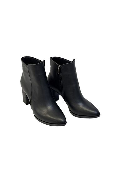 KAFKASLAR AYAKKABI Kafkaslar Short Size 7 cm Thick Heel Single Toe Simple Boots