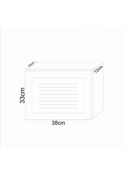 DEKORANLA Kapaklı Modem Saklama Kutusu, Çizgili Beyaz, 33x38x12 cm