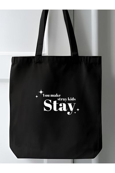 Cemira Stray Kids Stay Black Canvas Tote Bag - Tote Bag, Korean Bag, Kpop Bag