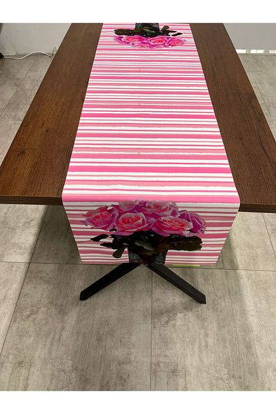 tarzınısec Floral Patterned Love Themed Runner Cover 40 X 140