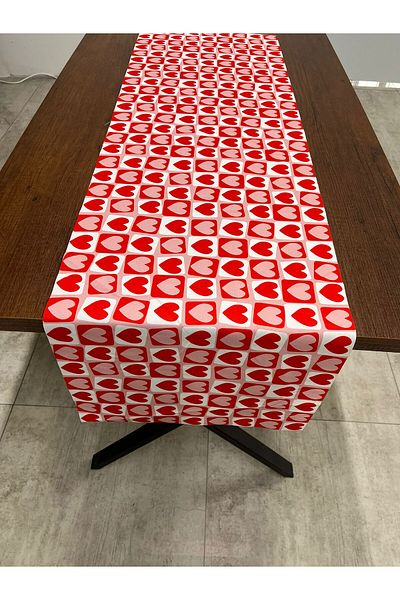 tarzınısec Valentine's Day Heart Love Themed Runner Cover 40 X 140