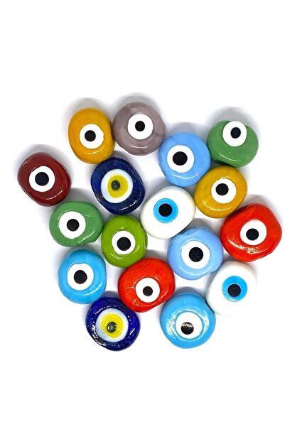 312 KONSEPT 50 قطعة من خرزات عين الشر الزجاجية ذات الألوان المختلطة مقاس 2.5 ...
