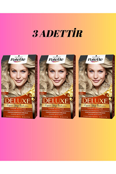 Palette Deluxe 9-1 Elmas Sarısı Saç Boyası x3