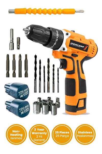 Genel Markalar Çift Akülü Vidalama Şarjlı Armut Matkap 24 Parça