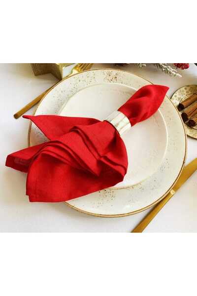 Hobizer Tekstil Anneler Günü Amerikan Servis 6'lı Peçete Kırmızı Sunum