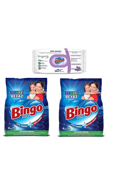 Bingo 96 Sheets (Lavender) Bingo Colors and Whites Surface Cleaning Towel - 4 kg X 2