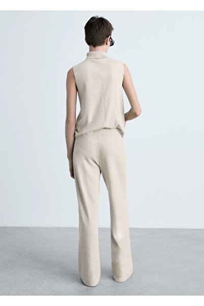 MANGO Woman İnce triko wideleg pantolon