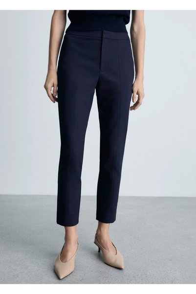 MANGO Woman Straight Cut Cotton Trousers