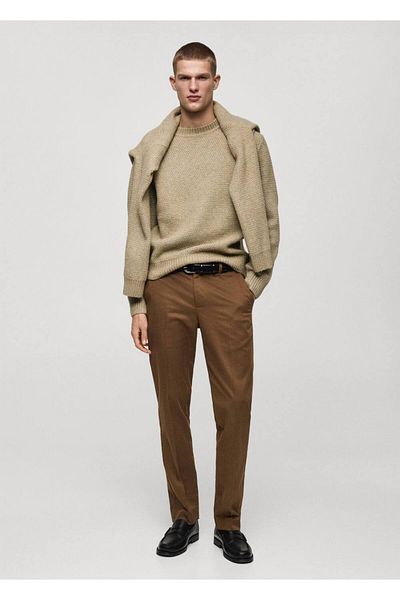 MANGO Man Regular Cut Cotton Trousers