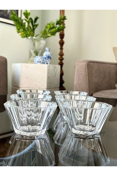 Paşabahçe Nude Reflection 6-Piece Series - Crystal Glass Bowl, Presenter, Snack Bowl, Presenter 195 Cc Crystallin
