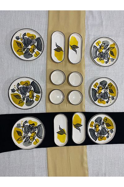 MTD SERAMİK Luxury Breakfast Set 14 Pieces for 6
