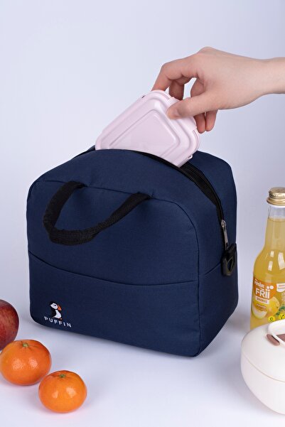 ALTINPAMUK Thermal Bag Thermal Insulated Waterproof Food Carry Lunch Bag with Strap Navy Blue