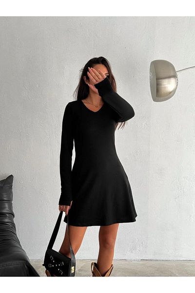 The Robi rochie tricotată cu decolteu în V