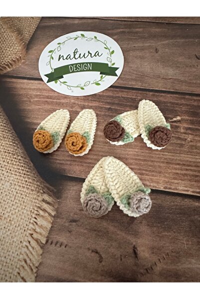 NATURA DESİGN Natura дизайн 6-комплект за коса с плетени рози - меки цветове