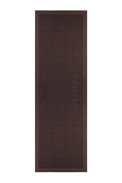 TOKAMODA Iman Kare Καφέ Βαμβακερό Μεταξωτό Σάλι 70Χ210