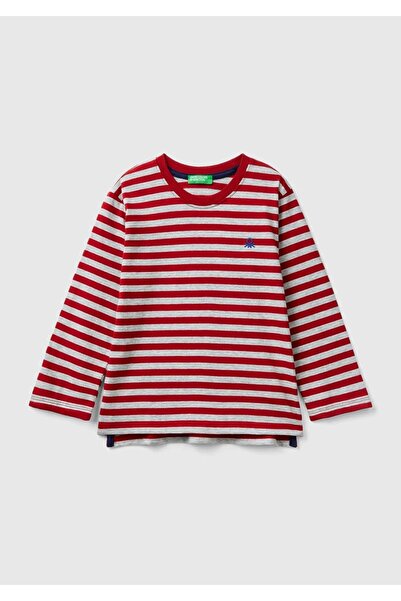 United Colors of Benetton Erkek Çocuk Kırmızı Mix Sol Göğsü Logo İşlemeli Yat...