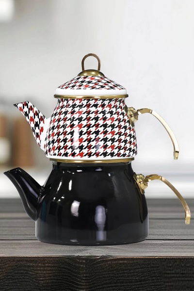 PR HOME Forte Black Gold Model Emaye Çaydanlık