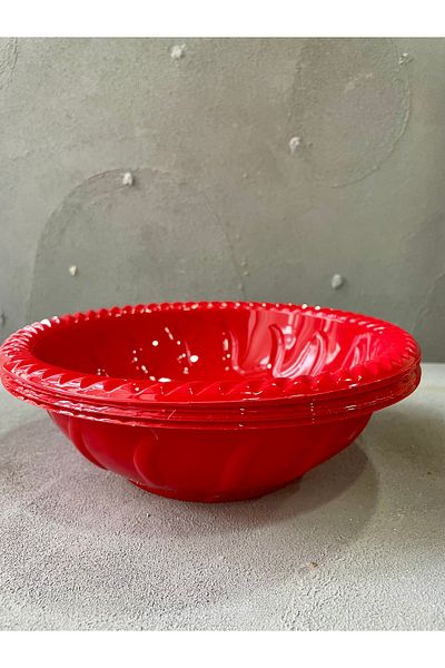 Meyofficial 22 cm Red Salad Bowl - 6 Pieces, for Picnic and New Year