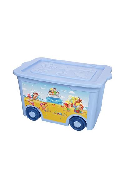Elif Patterned Wheeled Toy Box (55 Lt)