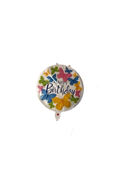 Genel Markalar Folyo Balon Happy Birthday Renkli Kelebekli 18'' Dü 15
