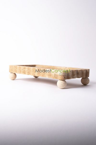 Modestmar Travertine Edge Detailed Ball Standing Presentation, Organizer