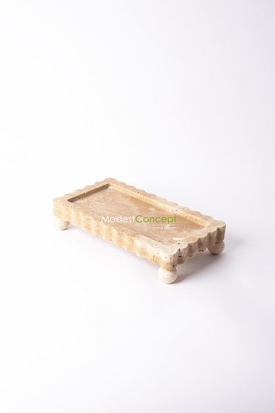 Modestmar Travertine Edge Detailed Ball Standing Presentation, Organizer