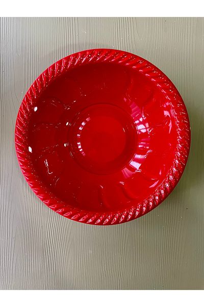 Meyofficial 22 cm Red Salad Bowl - 6 Pieces, for Picnic and New Year