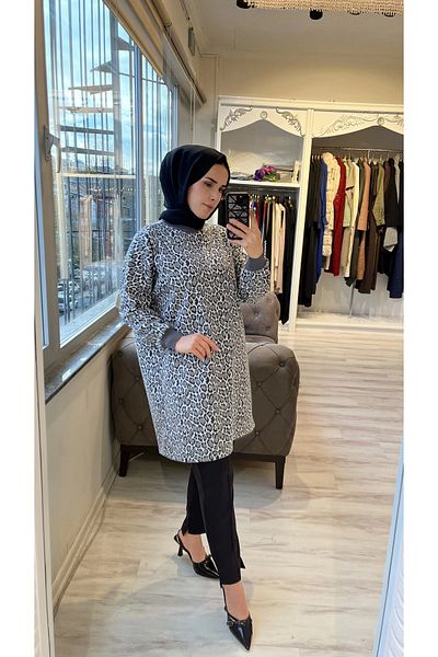 Invee INVEE 7067 Tunica antracit cu model leopard