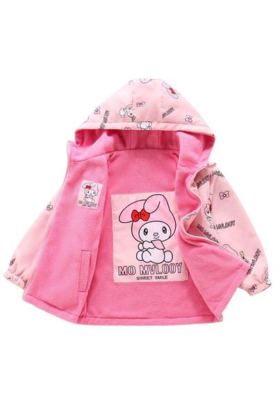 Petityu My Melody Double-Sided Wearable Fleece Inner Pink Cute Girl's Coat