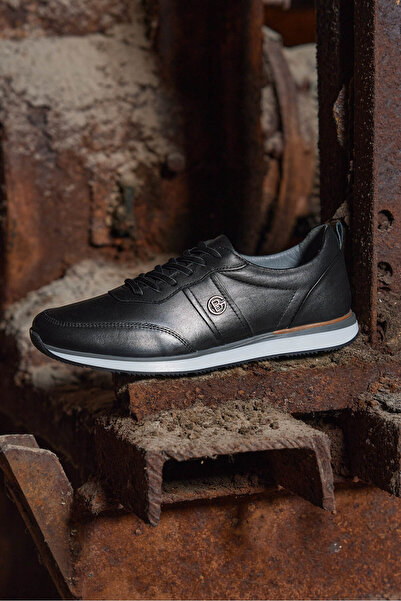 Vantaggio Vitti Чорні 100% натуральна шкіра Чоловічі спортивні повсякденні черевики