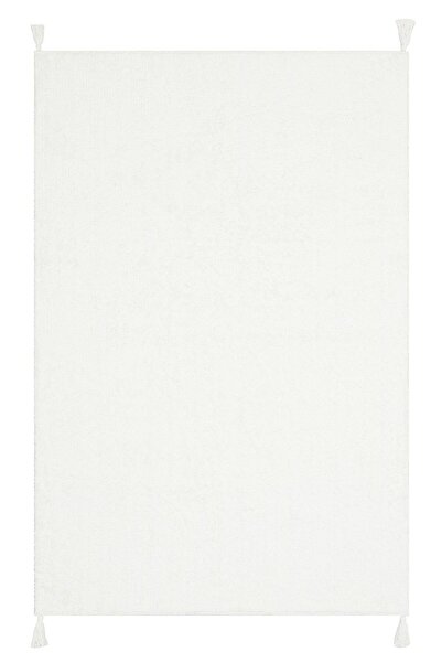 Eko Halı COTTON BOON CBN PLAIN WHITE Yıkanabilir Kaymaz Tabanlı Naturel Pamuk...
