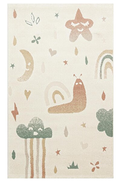 Eko Halı PICCOLO PCL 06 CREAM MULTY Pastel Renkli Hav ve Toz Vermeyen Çocuk H...