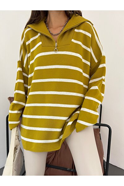 Modamorfo Туннік з напівзастібкою на блискавці та подвійною платою - оливковий