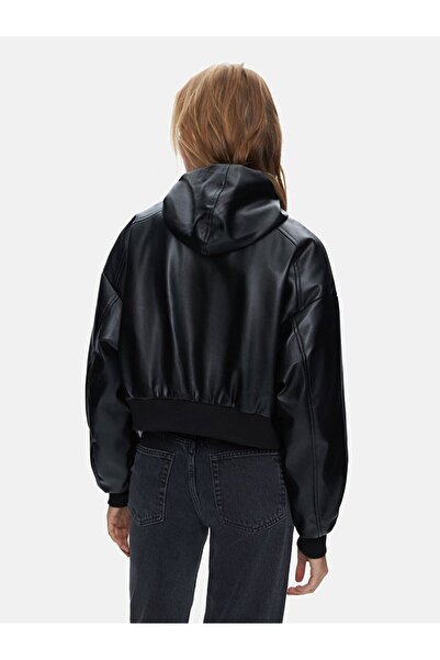 Ltb Oversized Hooded Black Jacket
