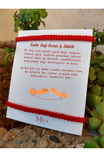 Mina Souvenir KADER BAĞI KIRMIZI MAKROME İP BİLEKLİK (SEVGİLİLER ,ÖZEL GÜNLER...