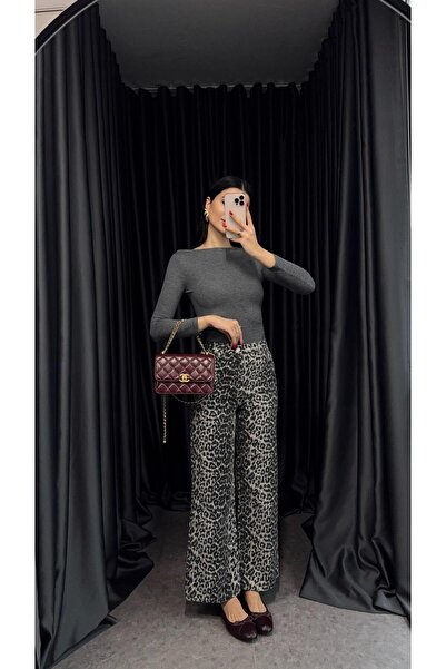 HAZELANNA مستقيم قطع ليوبارد جان