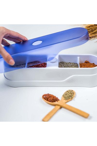 BRAVES 4 Compartment Spice Rack Countertop Spice Rack