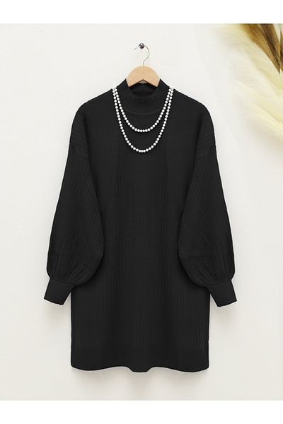 Modamorfo Half-Neck Balloon Sleeve Knitwear Tunic