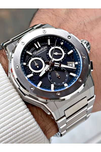 Quantum Functions Active 10 Atm Waterproof Steel Band Steel Case Men Wristwatch 1081.390