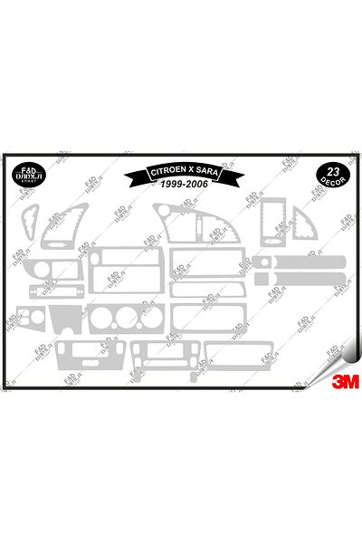 FD Damla Etiket Για Citroen X Sara 1999-2006 Περικοπή κονσόλας γαντιών - Σετ 8 τεμαχίων ασημί μαόνι