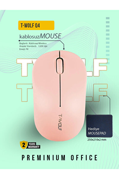 T-WOLF Q4 2.4g Wireless Kablosuz Mouse Siyah
